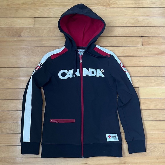 Hudson'S Bay Tops - Hudson's Bay Co Team Canada 2010 Vancouver Olympics Zip Up Hoodie Womens Small